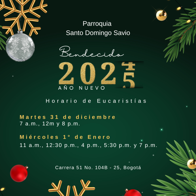 Horario 31 de diciembre 2024 y 1 de enero 2025